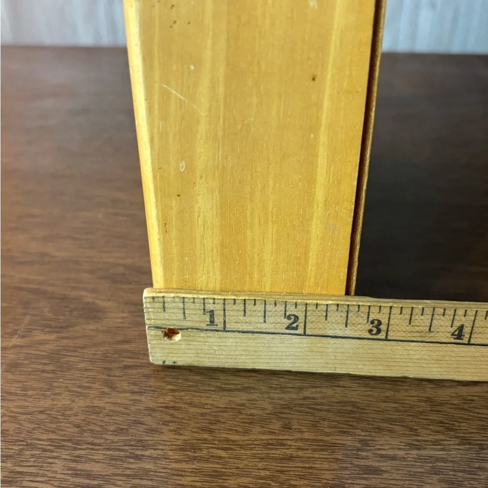 Vintage Wooden Wall Mail & Key Organizer in Light Honey